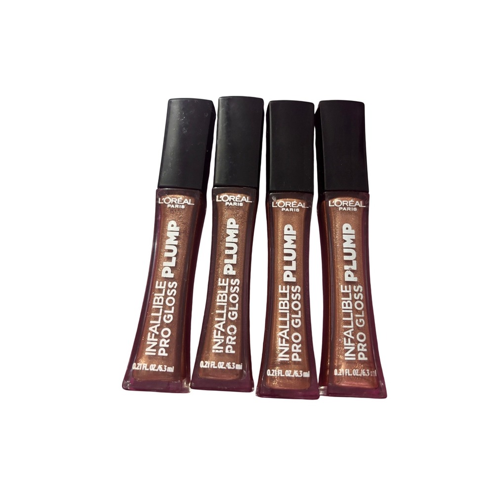 Loreal Infallible Pro Plump‎ Lip Gloss 0.21oz 607 Sunlit Shimmer Lot of 4